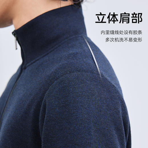 十如仕针织半拉链法式罗纹美利奴羊毛衫FS08 商品图3