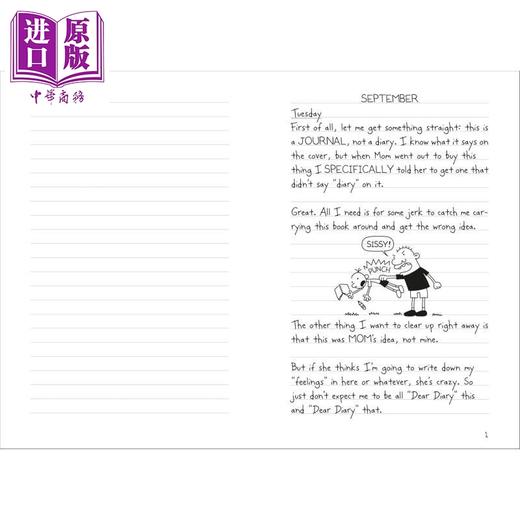 预售 【中商原版】企鹅小书 布面彩边 小屁孩日记 Diary of a Wimpy Kid Book 1 英文原版 儿童读物 Puffin85周年珍藏版 畅销经典 商品图2