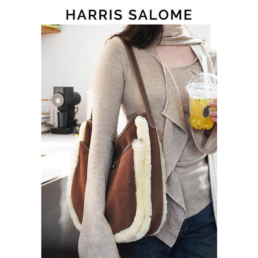 Harris Salome磨砂系列帆船包弯月设计大容量托特包 商品图11