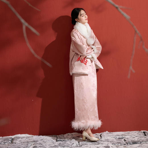 三彩【风花雪夜】2025冬季新款仿兔毛环保皮草两面穿外套C 商品图2