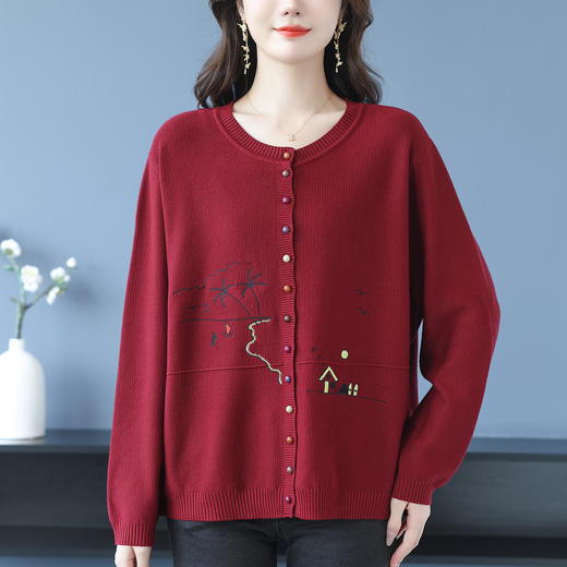 CC 10-6613遮肚藏肉针织开衫时尚洋气显瘦毛衣外套 商品图2