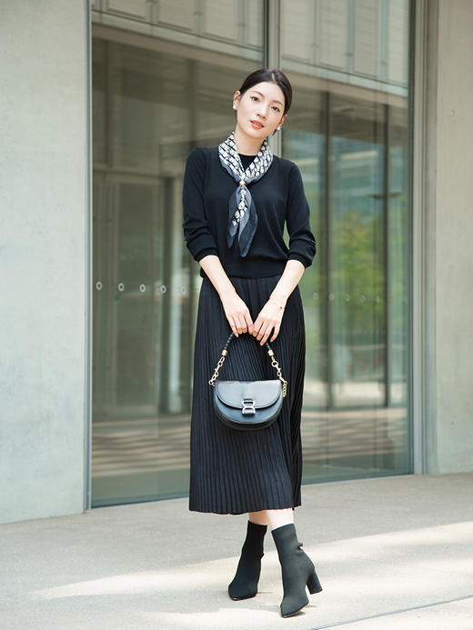 【纯羊毛针织套衫】25年秋冬新品女士100%绵羊毛纯色圆领毛衣 商品图2