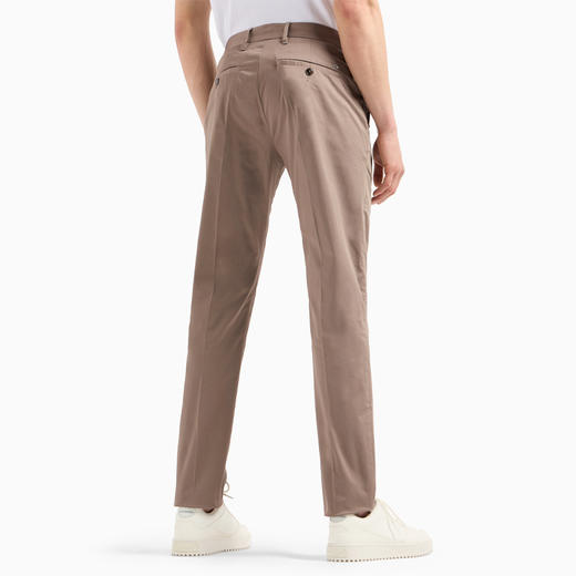 【二】EMPORIO ARMANI 阿玛尼 男士棉质修身长款直筒休闲裤 浅褐色 8N1P15 1NJ7Z 0144 商品图2