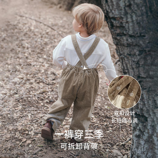 【宝宝服饰】嫚熙童装儿童背带裤男女宝秋季灯芯绒裤子 商品图4