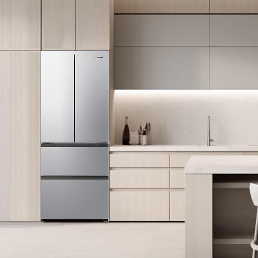 海尔智家出品统帅 法式多门410升一级能效双变频节能零嵌入式家用大容量双循环风冷无霜四门电冰箱LF4-430WS9U1 商品图4