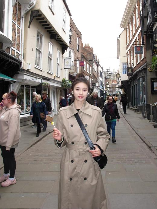 TY320-迪奥 纯色翻领双排扣长袖大衣 女款 米色(PG*MM) 商品图4