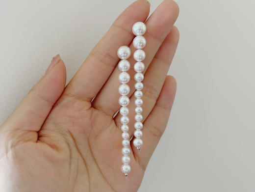 「爱的轨迹」全圆强光海水Akoya珍珠耳链 商品图2