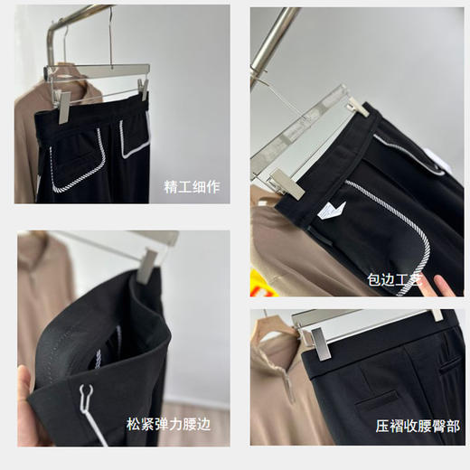 【加绒烟管裤】秋冬新款锦棉直筒小黑裤烟管休闲裤 商品图2