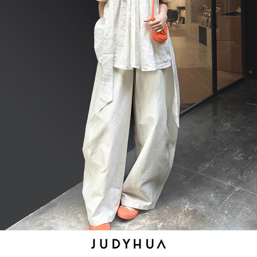 JUDYHUA J For Judy弧线空间感阔腿裤夏季版 商品图0