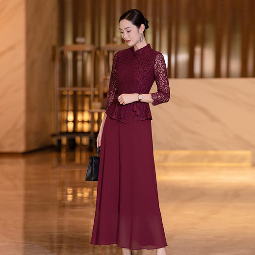 YBY Y492连衣裙时尚气质假两件蕾丝裙 商品图1