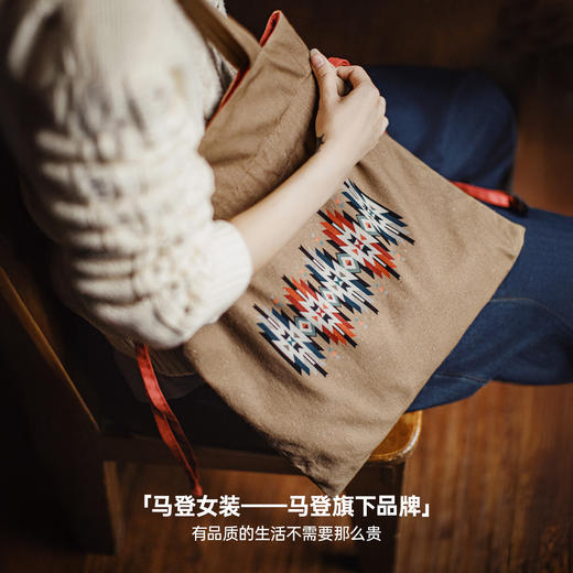 马登美式复古卡其色大容量便携式帆布手提袋子单肩腋下挎包包女士 商品图4