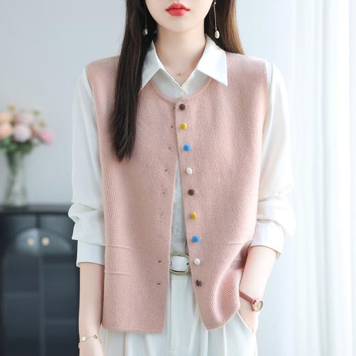 CC 26-9127马甲时髦洋气无袖针织外套宽松马夹背心开衫 商品图1