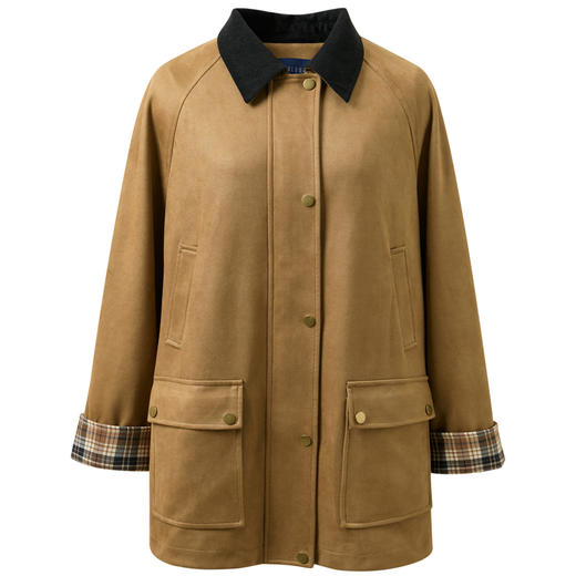 三彩2025冬季新款休闲风外套宽松中长夹克复古简约翻领拉链开衫M 商品图4