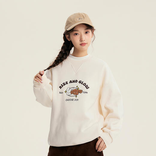 笛莎Deesha青少年女童卫衣2025冬季女童加绒小狗主题图案卫衣 商品图3