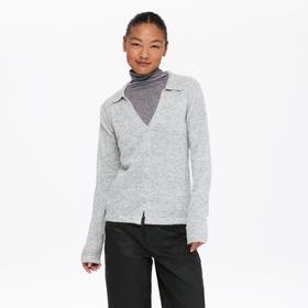 oneup羊驼毛V领修身翻领针织衫