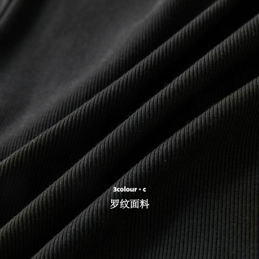 三彩【墨染星辰】2025冬季新款罗纹T恤磨毛V领长袖上衣修身内搭C 商品图3