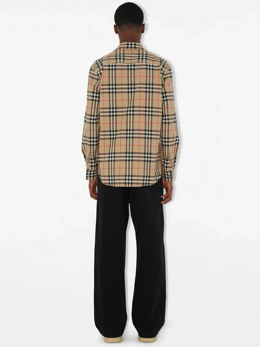 【新品特惠秒】Burberry博柏利 FW25 经典格纹棉质翻领长袖单排扣衬衫 男款 米色 80705771 商品图10