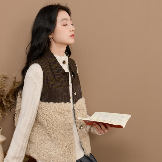 三彩2025冬季新款复古绞花立领针织衫宽松保暖套头毛衫高级感S 商品图3