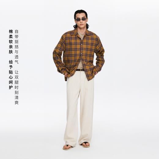 oneup莱赛尔亚麻直筒休闲裤 商品图2