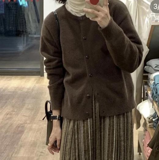 重磅渠道   和纸纱开衫  美拉德配色  万能百搭针织开衫  韩系率性老钱文艺风 商品图0