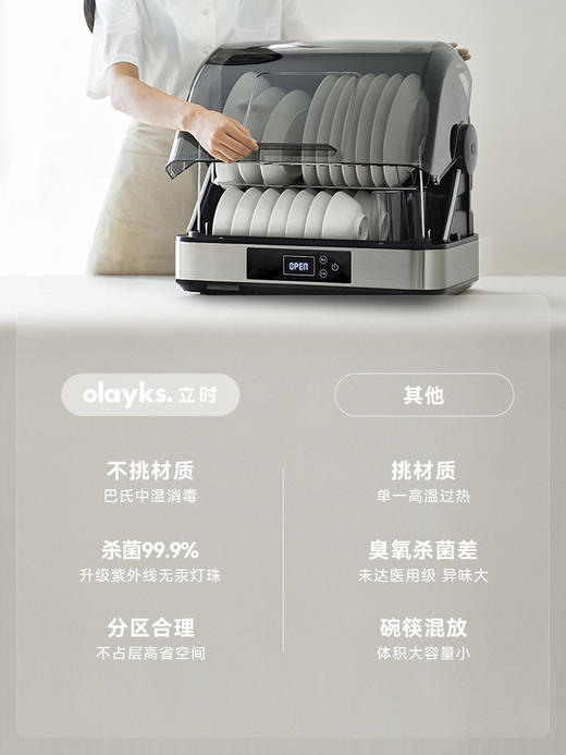 【出口日韩台式消毒柜】olayks立时畅销日韩消毒柜家用小型消毒碗柜碗筷台式保洁柜紫外线 商品图4