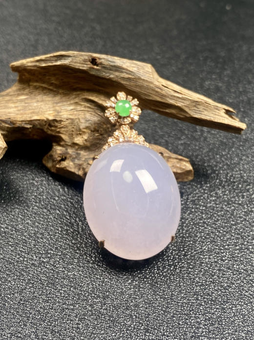 【FC0182】18K金镶嵌翡翠紫罗兰蛋面吊坠 水润光泽  玉质细腻 美观素雅 商品图3