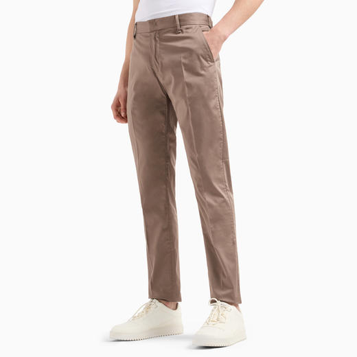 【二】EMPORIO ARMANI 阿玛尼 男士棉质修身长款直筒休闲裤 浅褐色 8N1P15 1NJ7Z 0144 商品图1