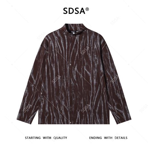 T4844SDSA男士秋冬新款痞帅肌理纹晕染半高领长袖T恤休闲百搭潮流上衣 商品图1