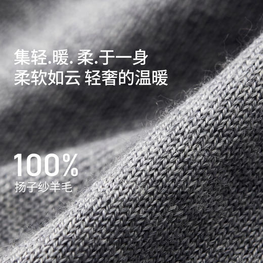 棉仓367826038-扬子纱可机洗美利奴纯羊毛毛衣男秋冬圆领套头羊毛衫针织衫 商品图2