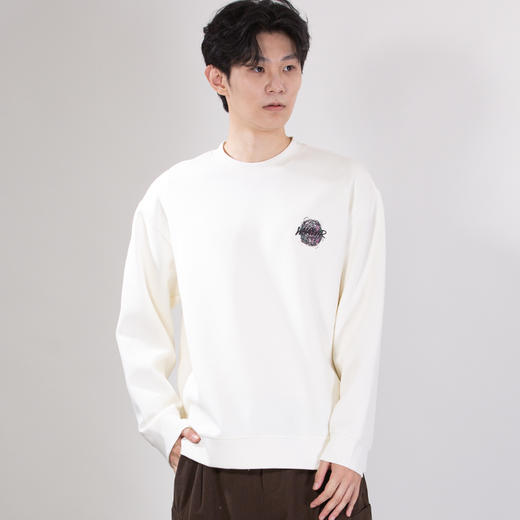 DRONKOO 2025 圆领左胸后幅刺绣字母彩色晕染中厚卫衣 商品图3