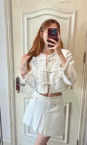 TY328-香奈儿 格纹白色半裙（PG*MM）