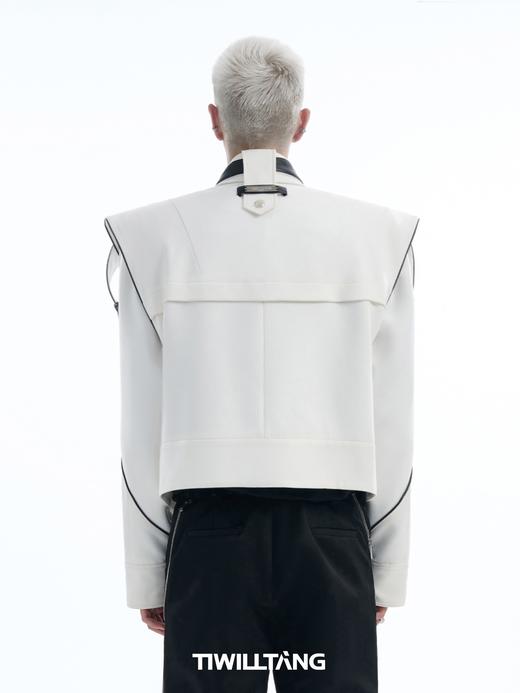 TIWILLTANG启世录“光寂翎锢”结构拼接可拆卸短呢重工夹克外套 商品图2