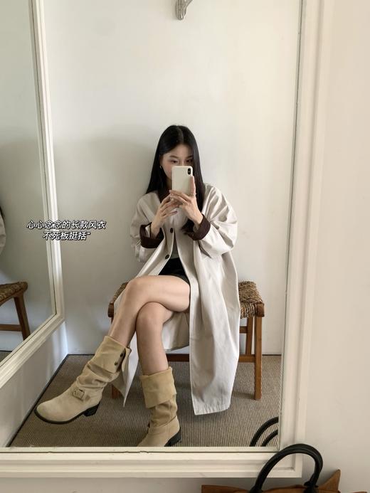 LO*W CLASSIC同款  宽松落肩复古法式长款风衣 商品图1