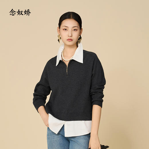 【商场同款】CNQ5901 “ 叠穿假两件 ” 假两件针织给你一步 到位的精致 商品图3