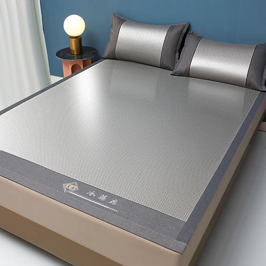 雅鹿-刺绣冰藤席三件套ZZLY-YLX2521（花色：灰）180*200cm—rxs 商品图1