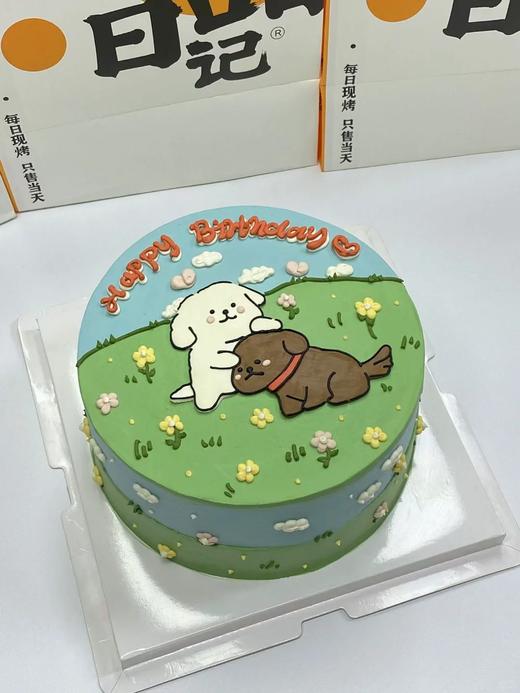 多款式~线条狗情侣情人节七夕手绘蛋糕-低糖处理无添加 商品图7