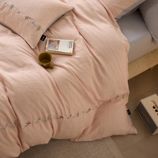 超柔裸感贴身天丝棉麻四件套 天丝+棉+亚麻无印风简约套件 商品图8