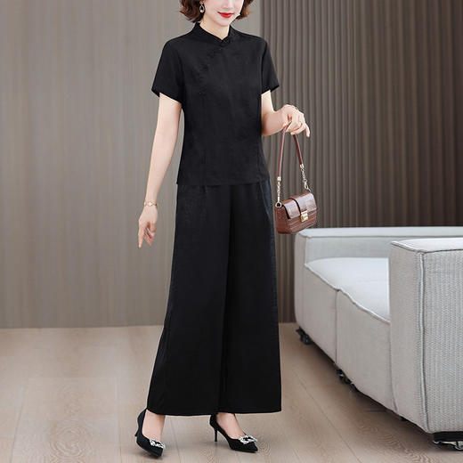 A34803保证舒适气质中年女新款夏季国风显瘦时尚提花香云纱两件套装 商品图1