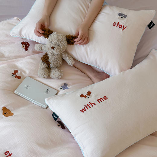 【大人小孩都抢着睡的套件】全棉双层纱软萌糯叽叽四件套 超柔贴身亲肤套件 商品图2