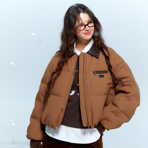 【90白鹅绒】三彩独醒2025冬季新款翻领鹅绒服短款羽绒服F 商品图2