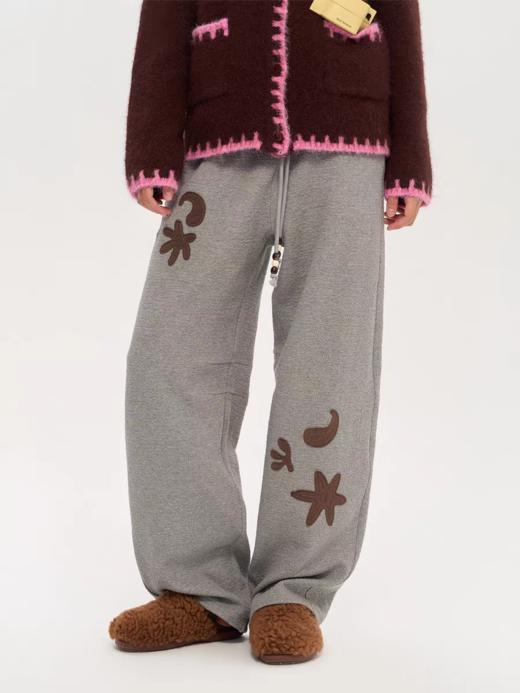 heris/H53123/游牧腰果花贴布绣 串珠抽绳松紧 时髦弯刀阔腿卫裤 商品图3