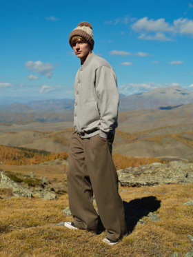 Evistub/E-4DWY936/抓绒自发热保暖纽扣开衫