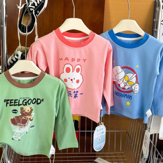 第二件0元，加入购物车下单【3A生姜抗菌莱卡插肩长袖T】血亏款 卡通图案精致萌趣 亲肤透气 单穿打底都合适 商品图1