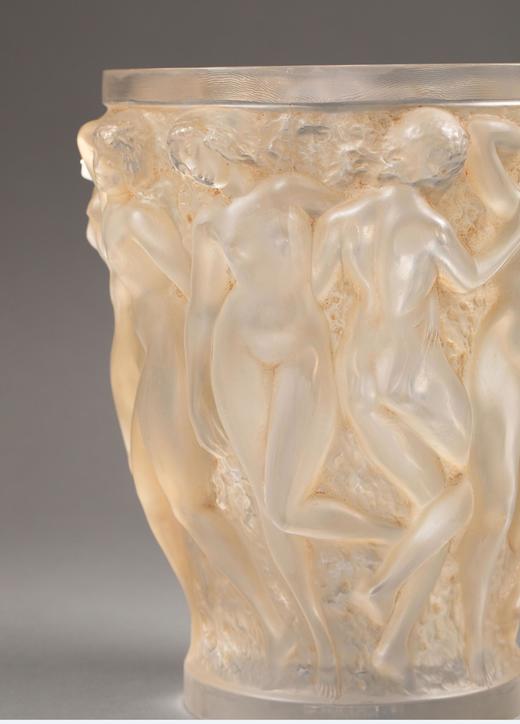 独角鹿西洋古董1927年法国顶级水晶工坊莱俪LALIQUE设计出品「Bacchantes 酒神祭司」主题欧泊水晶花瓶 商品图4