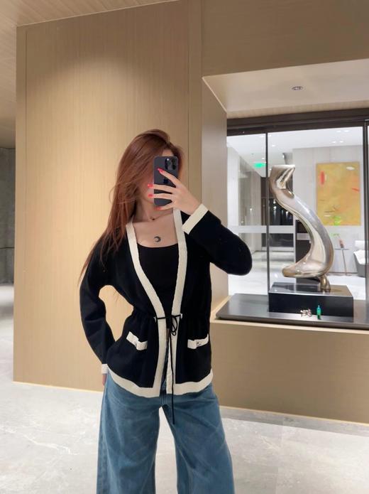 TY324-小香 Chane  黑白撞色针织开衫 (PG*MM) 商品图0