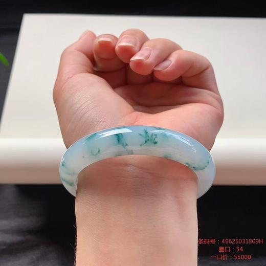 高货飘花翡翠手镯 传家宝温润圆满中式翡翠手镯49625031809H（一口价） 商品图5