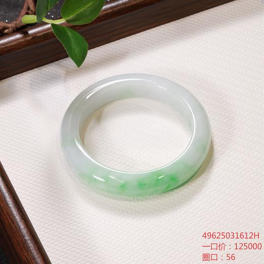 高货青绿色翡翠手镯 传家宝温润圆满中式翡翠手镯49625031612H（一口价） 商品图1