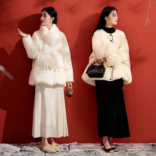 三彩【月影霜华】2025冬季新款冰花丝绒半身裙A字裙高腰长裙C 商品图1