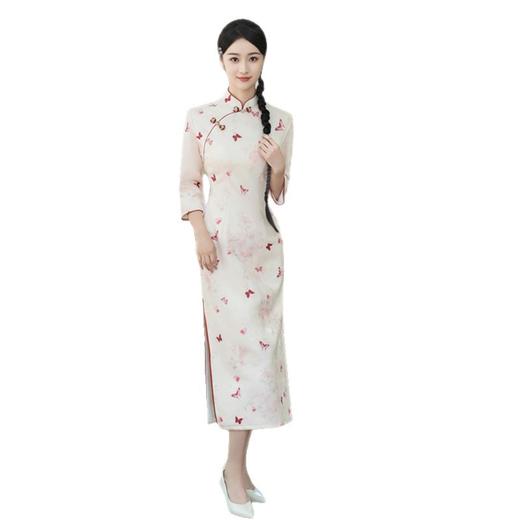 SKY 209648素雅中式长款七分袖旗袍裙 商品图4