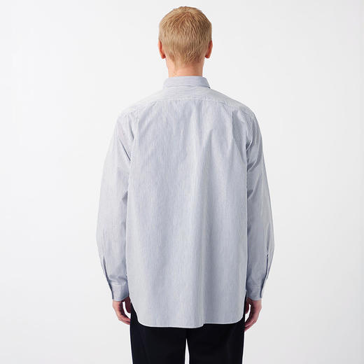 nanamica Regular Collar Stripe Wind 男女中性款条纹按扣衬衫 商品图2